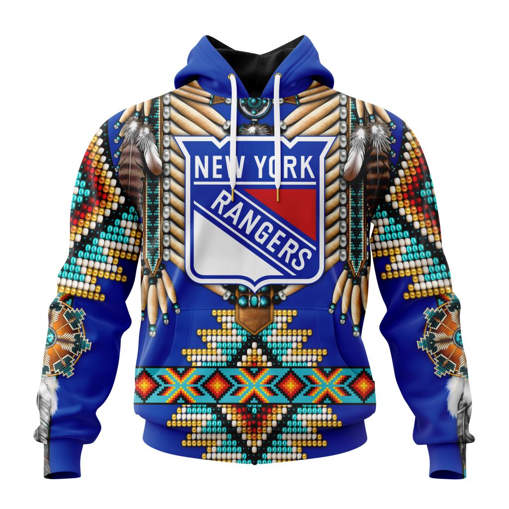 Nhl New York Rangers Special Native Costume Design Hoodie 3D All Over Print