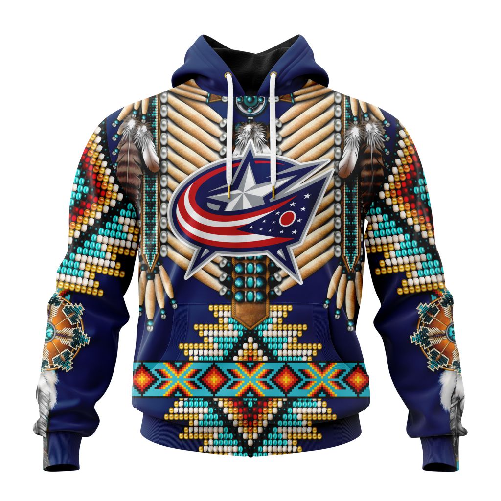 Nhl Columbus Blue Jackets Special Native Costume Design Hoodie 3D All Over Print