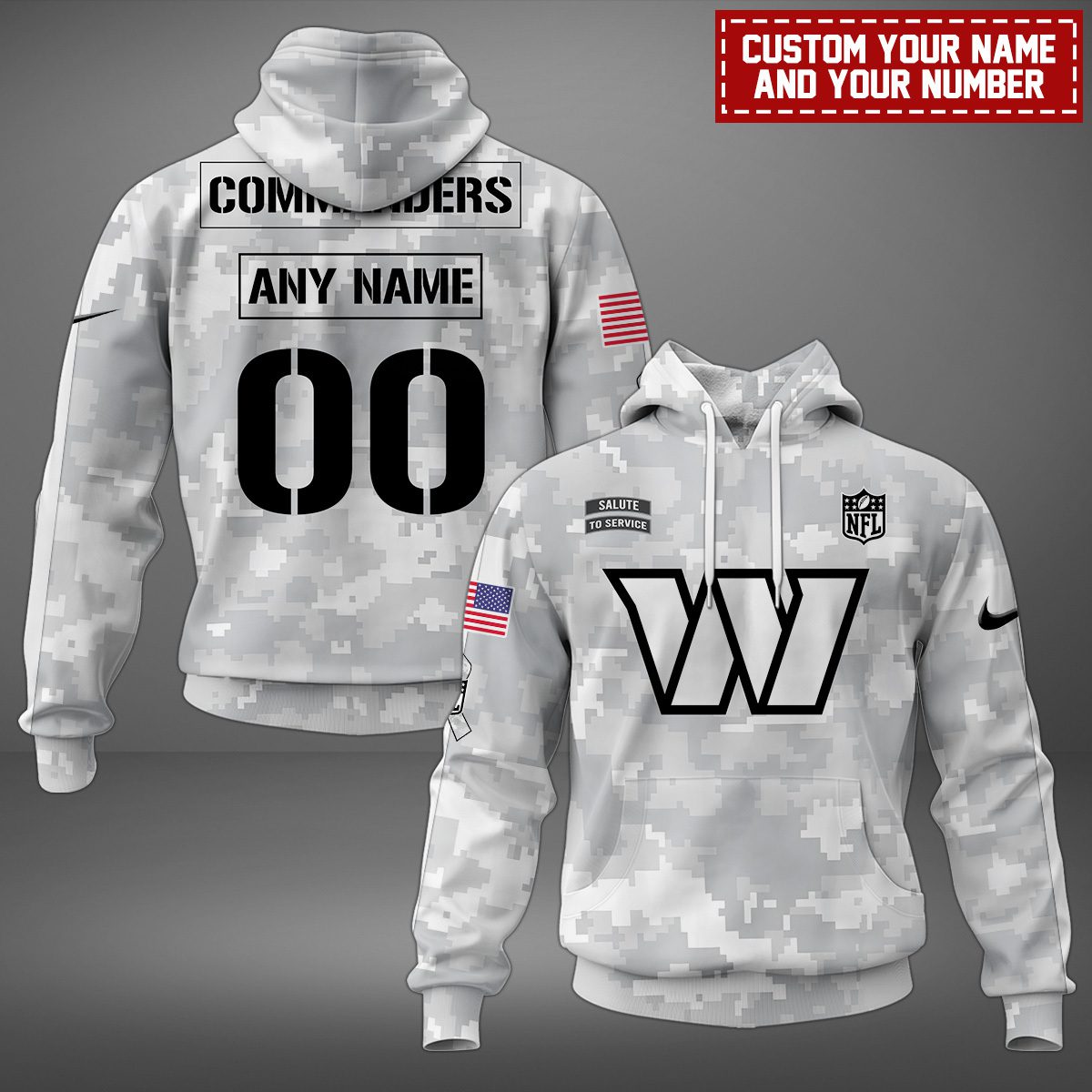 Washington Commanders Nfl Salute To Service Personalized Hoodie