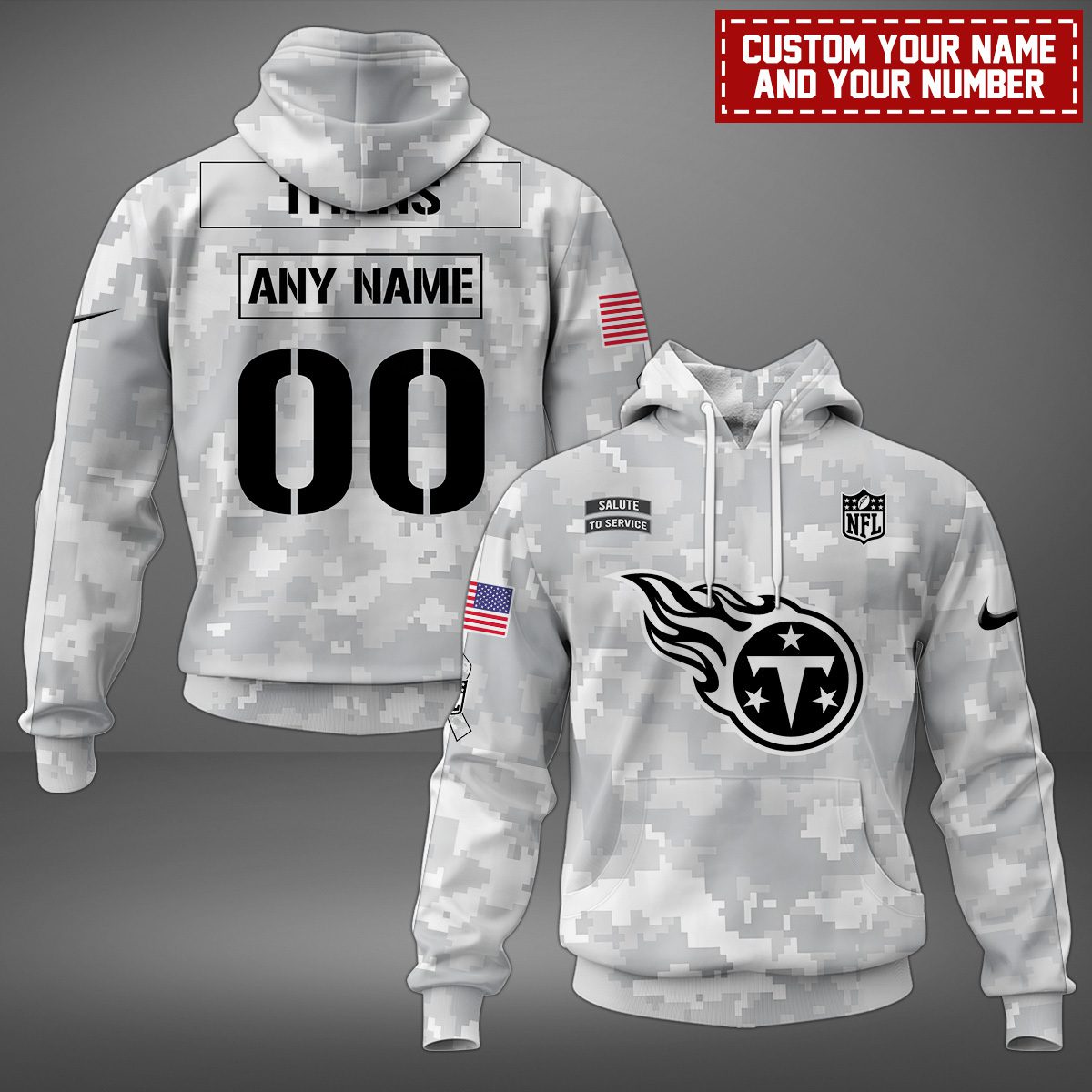 Tennessee Titans Nfl Salute To Service Personalized Hoodie