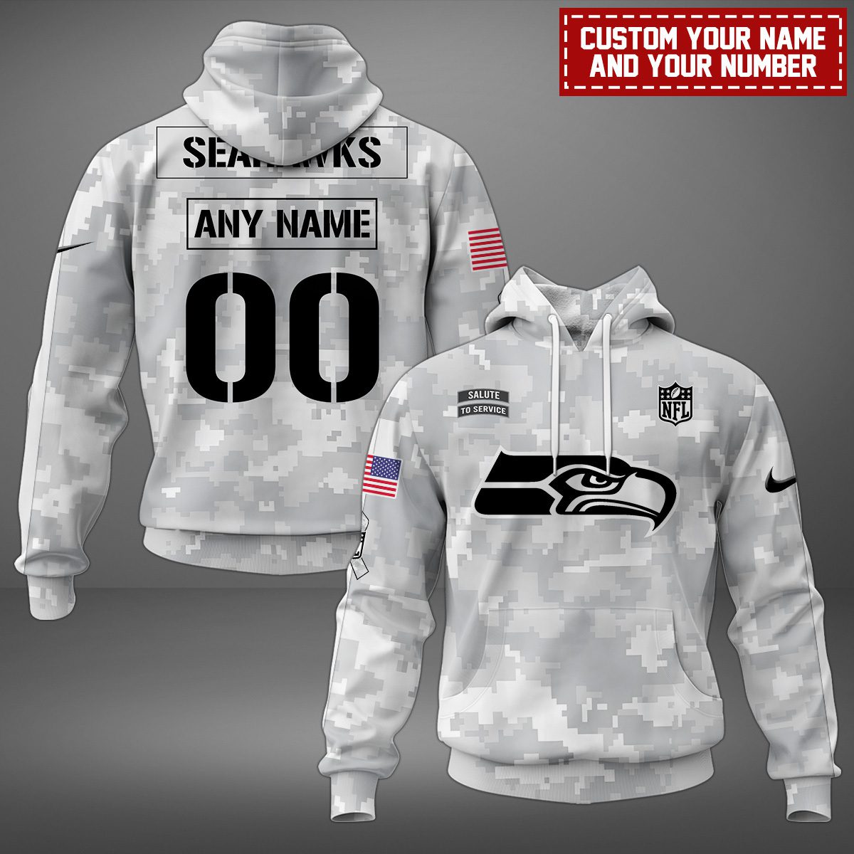 Seattle Seahawks Nfl Salute To Service Personalized Hoodie