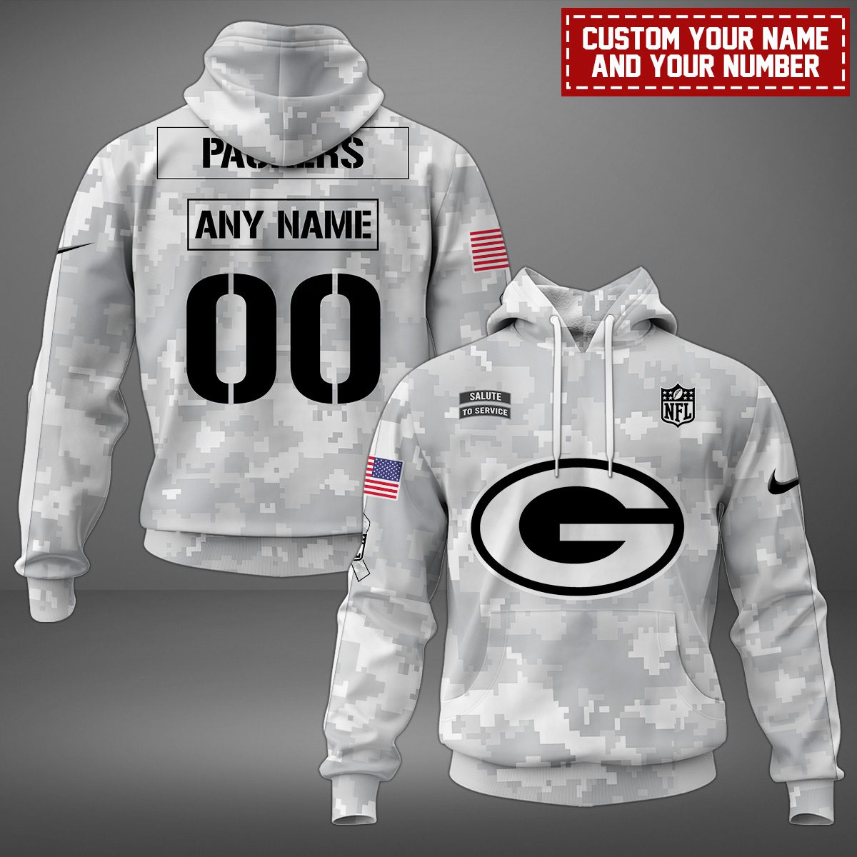 Green Bay Packers Nfl Salute To Service Personalized Hoodie