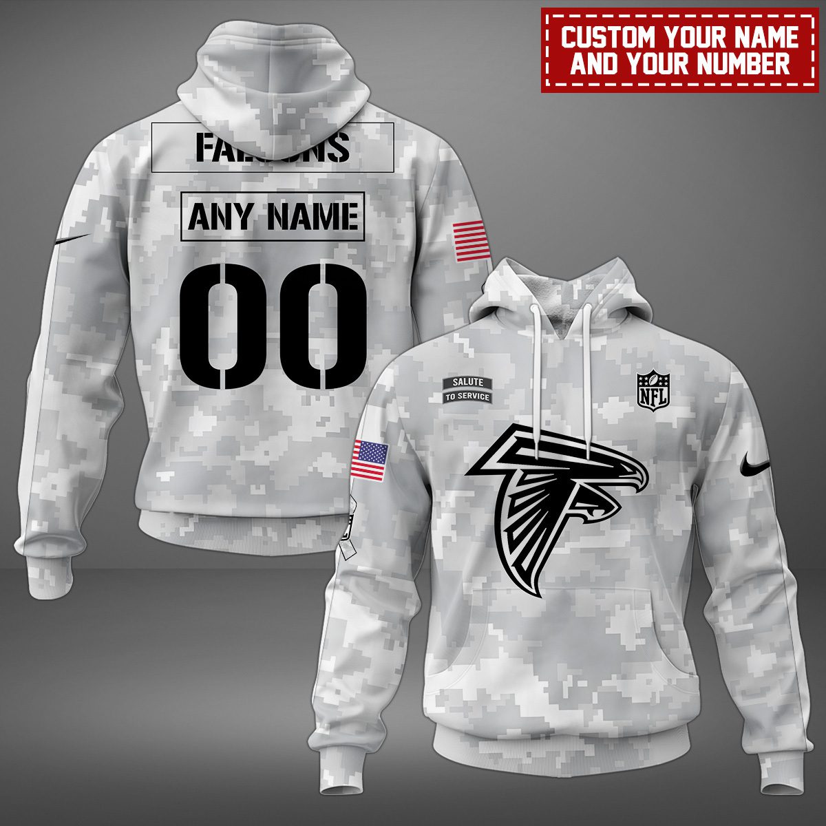 Atlanta Falcons Nfl Salute To Service Personalized Hoodie