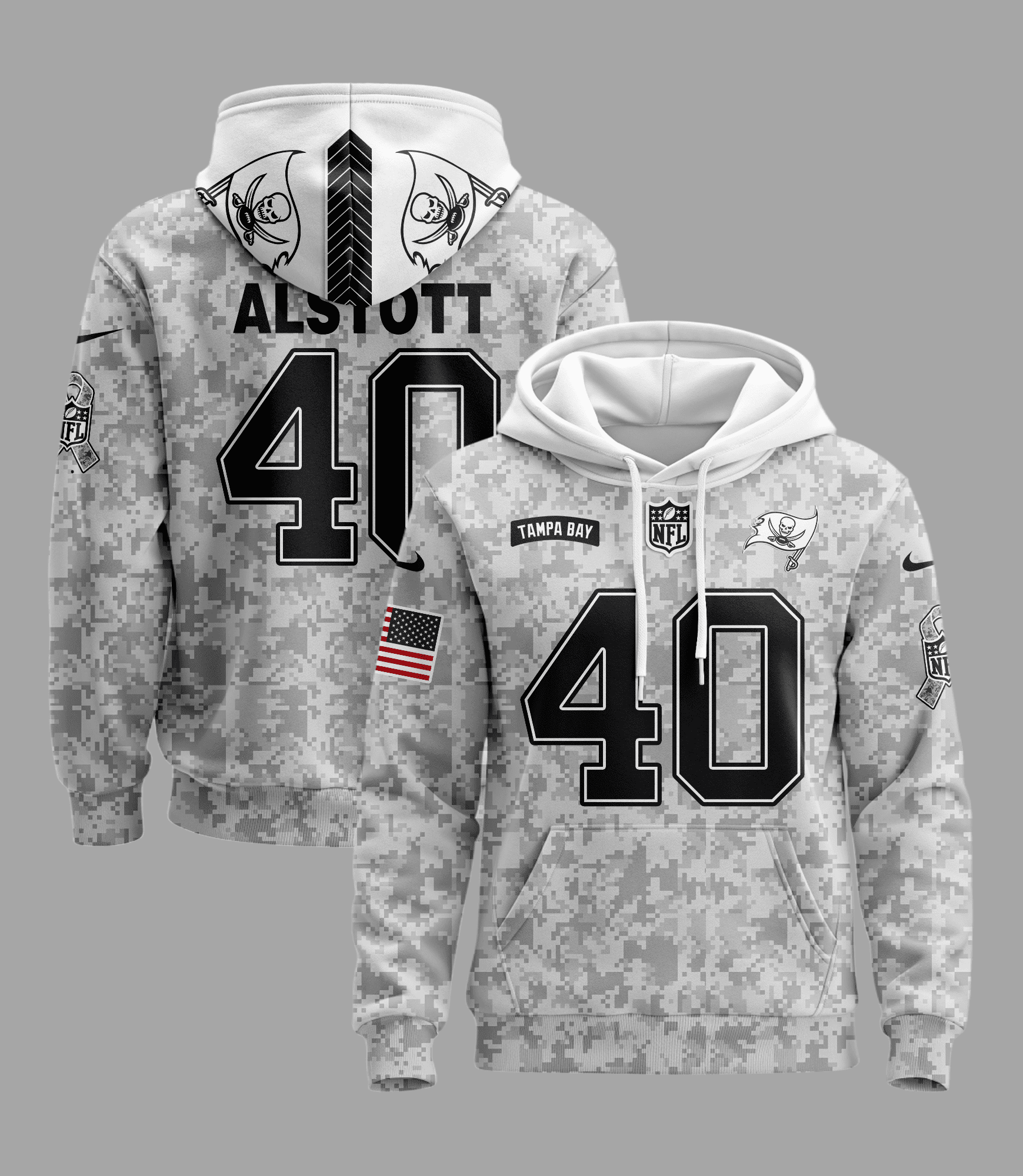 Tampa Bay Buccaneers Nfl Personalized Camo Veteran Hoodie