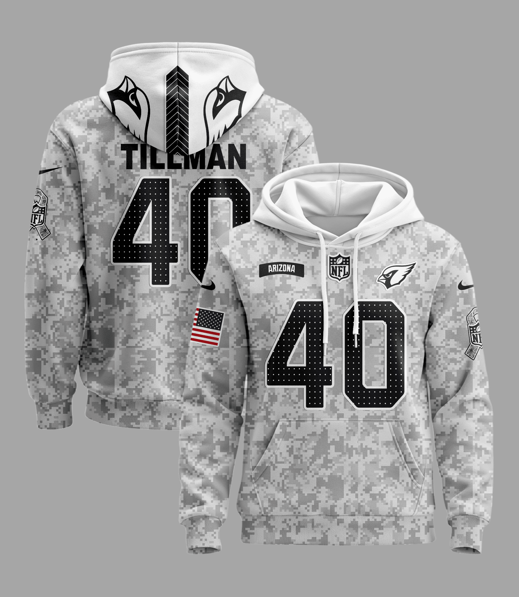 Arizona Cardinals Nfl Personalized Camo Veteran Hoodie