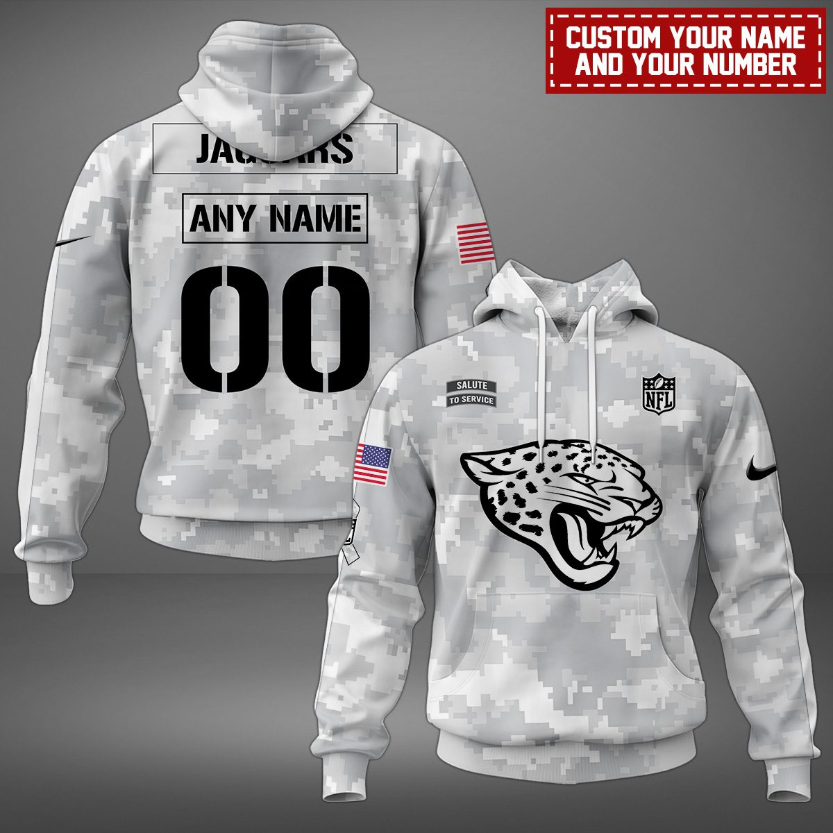 Jacksonville Jaguars Nfl Salute To Service Personalized Hoodie
