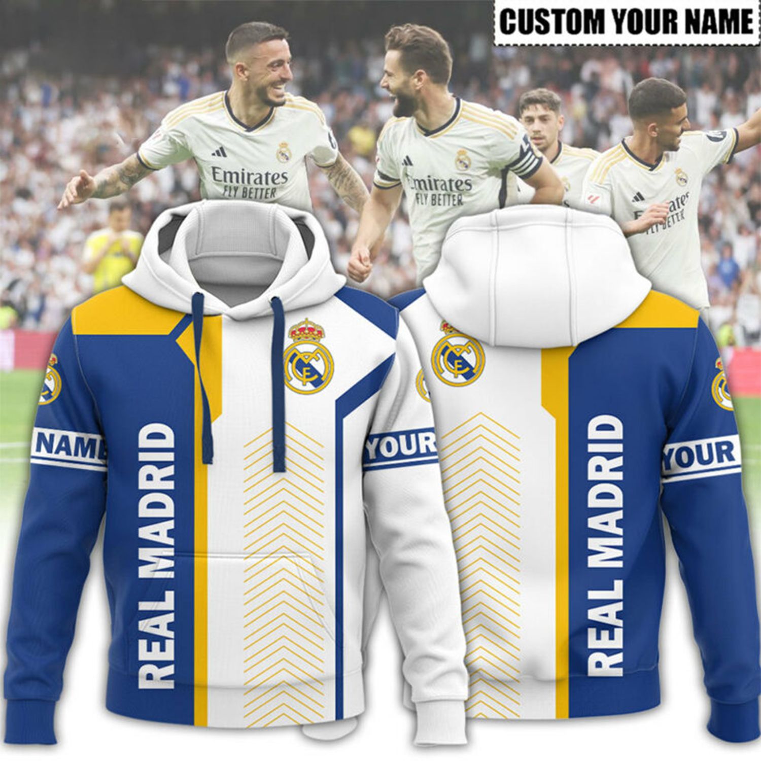 Hala Real Madrid 36 Campeones Final Champion Trophy 3D Hoodie For Fans