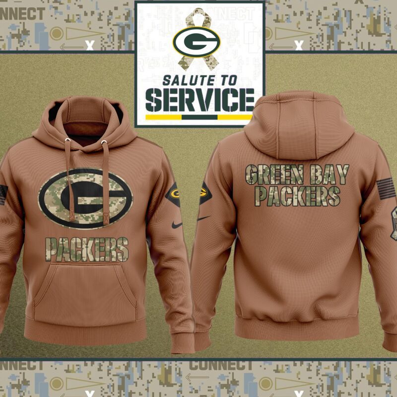 Green Bay Packers Nfl Salute To Service Veteran New Logo 3D Hoodie