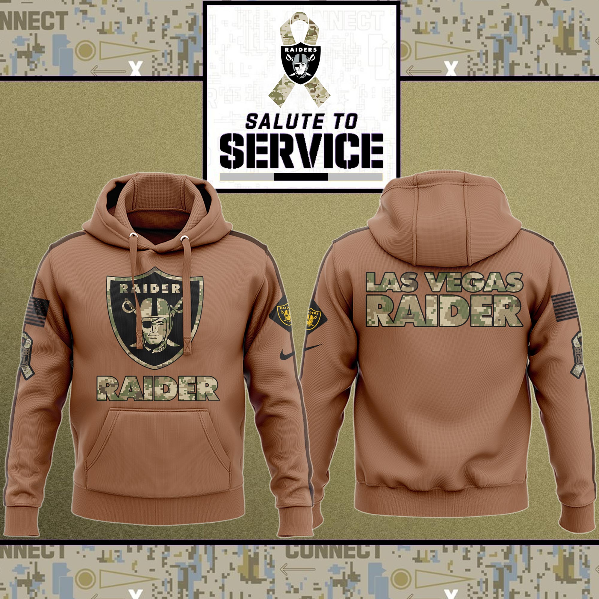 Las Vegas Raiders Nfl Salute To Service Veteran New Logo 3D Hoodie