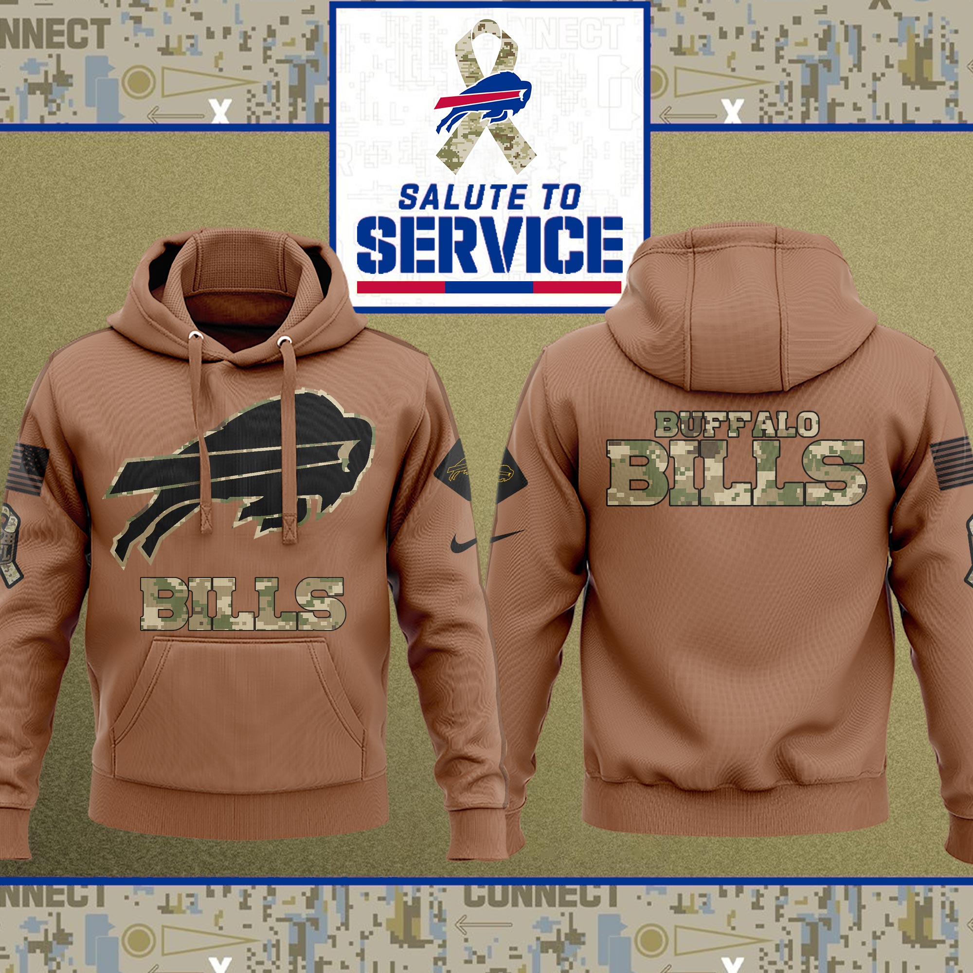 Buffalo Bills Nfl Salute To Service Veteran New Logo 3D Hoodie