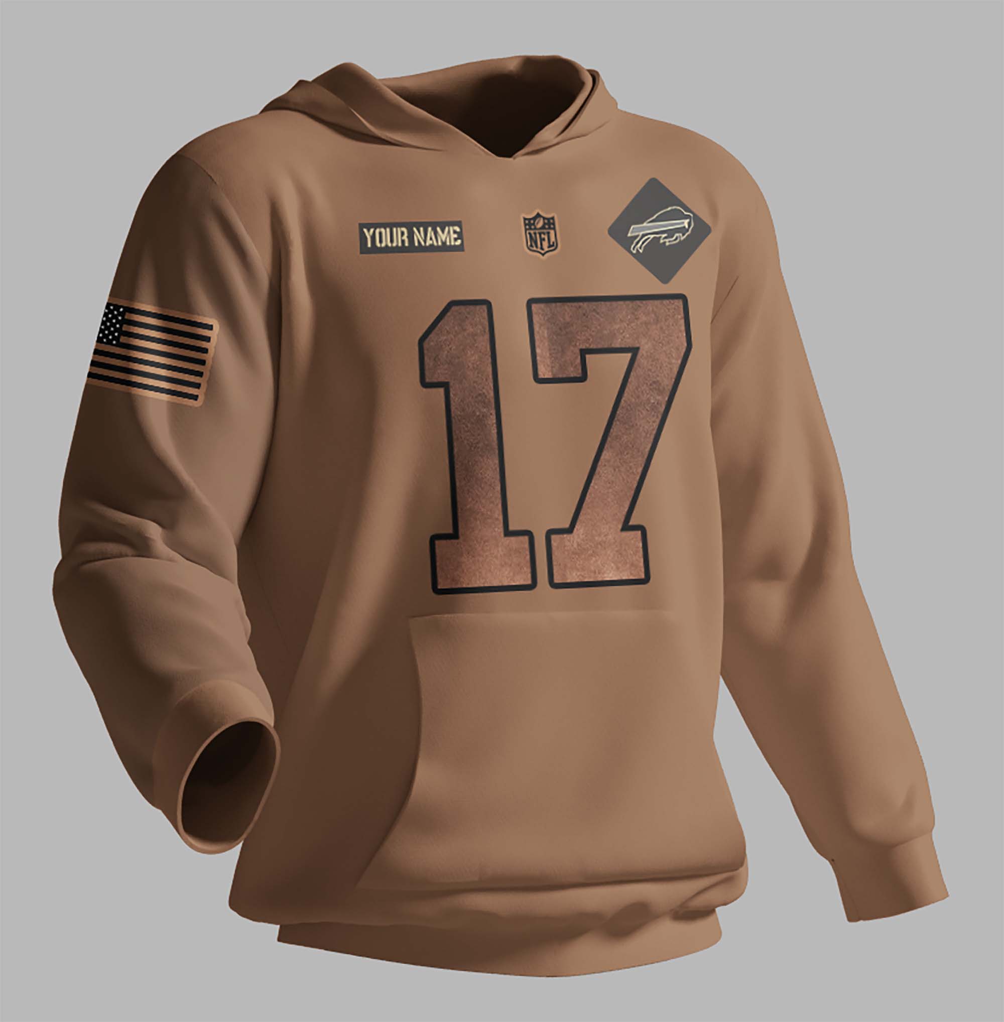 Buffalo Bills Nfl Salute To Service Custom Name And Number 3D Hoodie