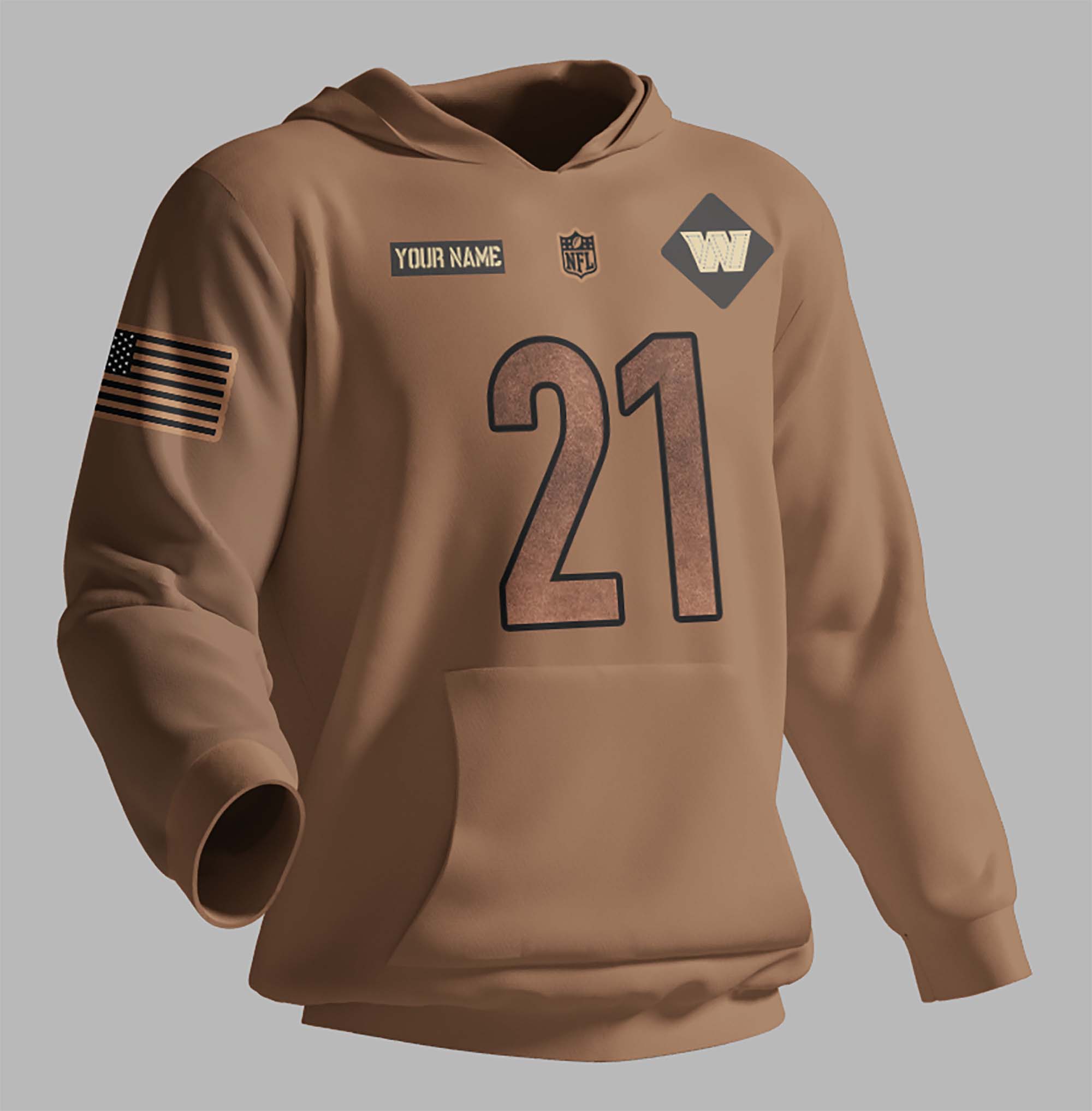 Washington Commanders Nfl Salute To Service Custom Name And Number 3D Hoodie