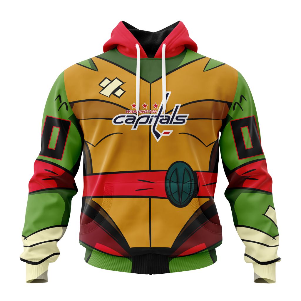 Personalized Nhl Washington Capitals Teenage Mutant Ninja Turtles Design Pullover Hoodie