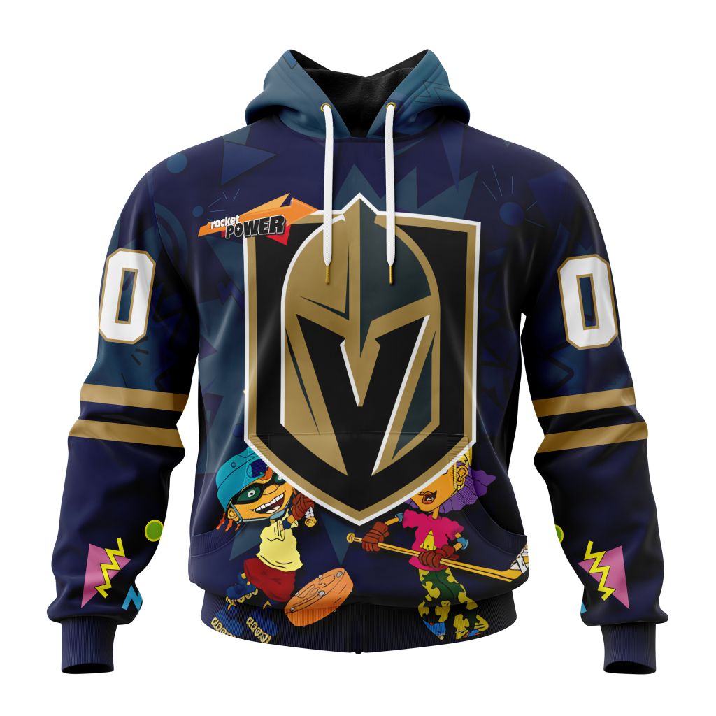 Personalized Nhl Vegas Golden Knights Specialized For Rocket Power Pullover Hoodie