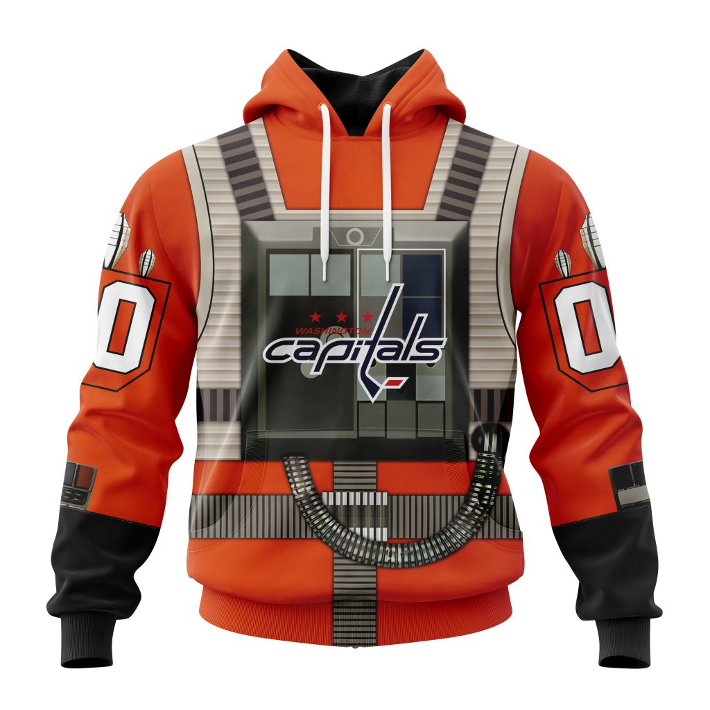 Personalized Nhl Washington Capitals Star Wars Rebel Pilot Design Pullover Hoodie