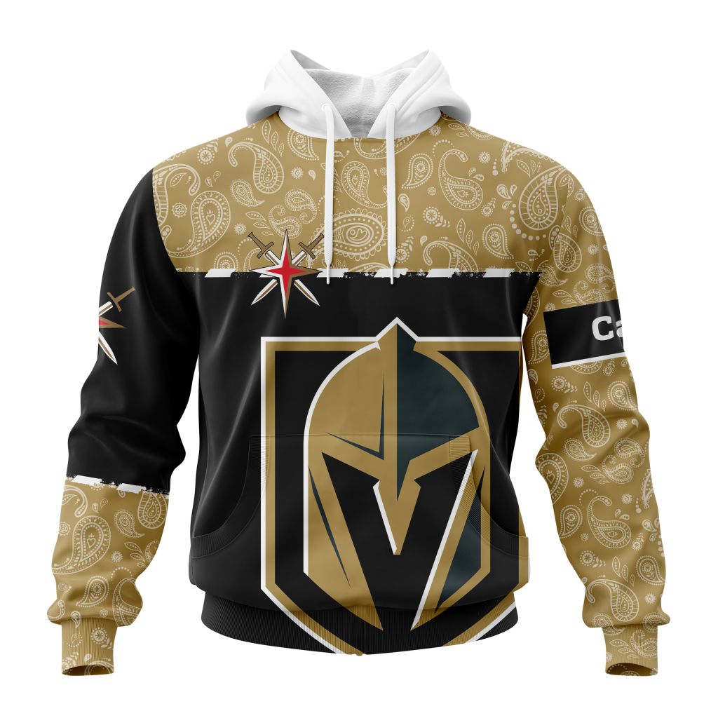 Personalized Nhl Vegas Golden Knights Specialized Hockey With Paisley Pullover Hoodie