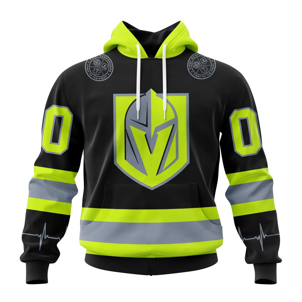 Personalized Nhl Vegas Golden Knights Specialized Kits With Firefighter Uniforms Color Pullover Hoodie