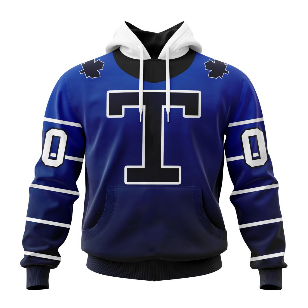 Personalized Nhl Toronto Maple Leafs Special Retro Gradient Design Pullover Hoodie