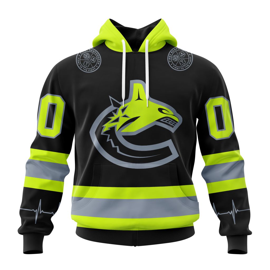 Personalized Nhl Vancouver Canucks Specialized Kits With Firefighter Uniforms Color Pullover Hoodie