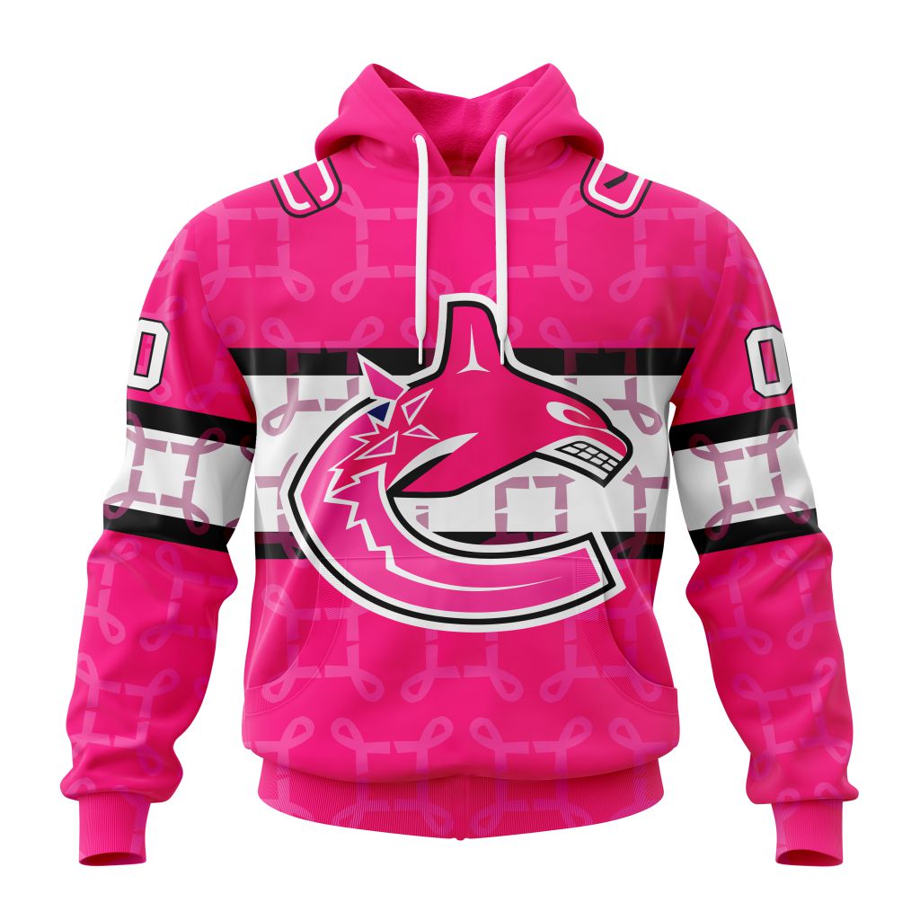 Personalized Nhl Vancouver Canucks I Pink I Can In October We Wear Pink Breast Cancer Pullover Hoodie