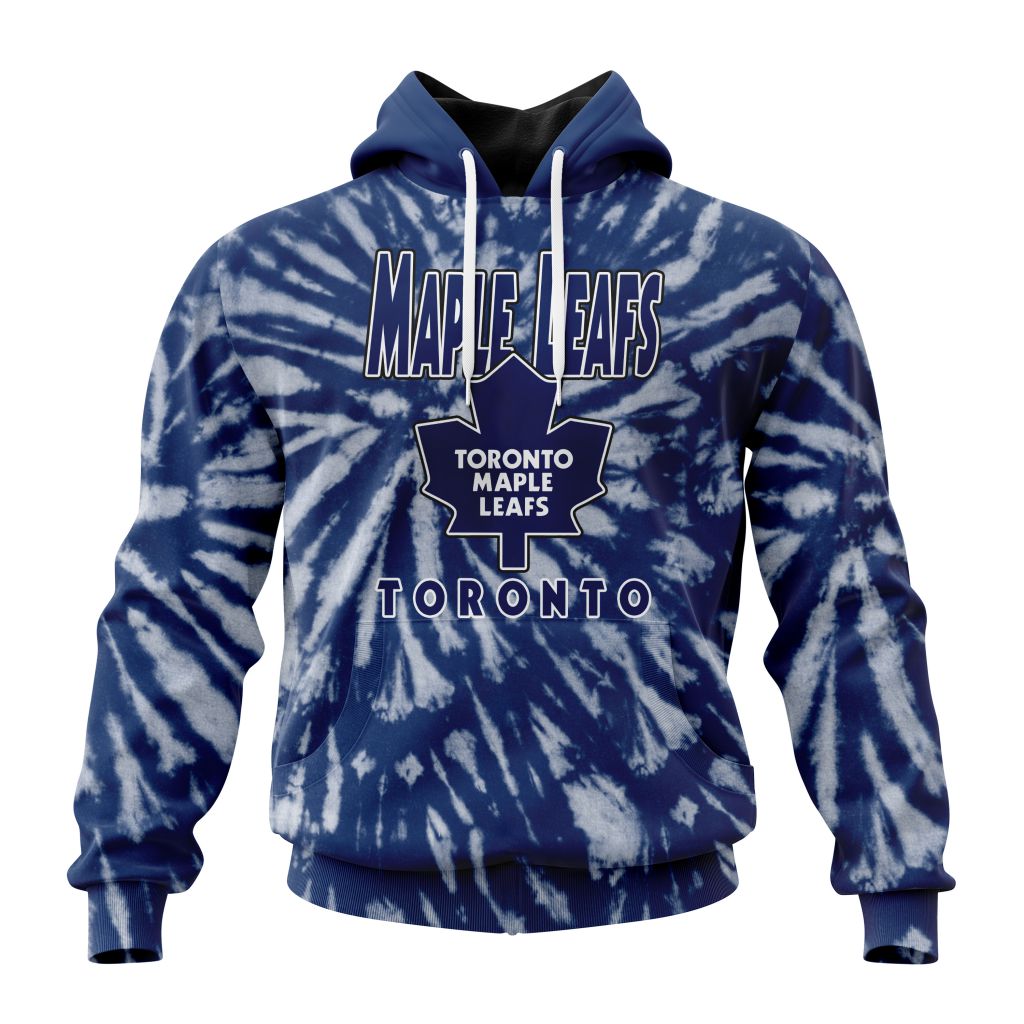Personalized Nhl Toronto Maple Leafs Special Retro Vintage Tie Dye Pullover Hoodie