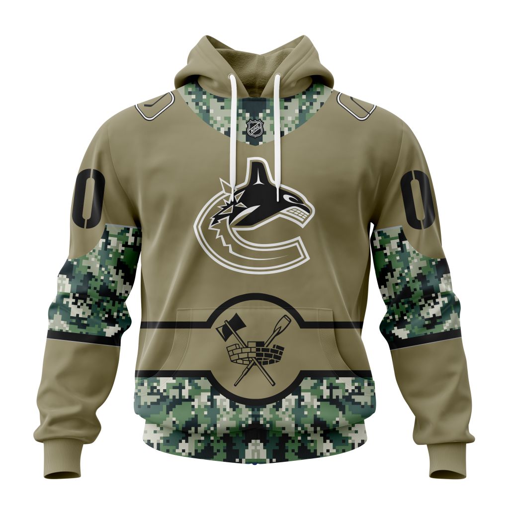 Personalized Nhl Vancouver Canucks Military Camo With City Or State Flag Pullover Hoodie