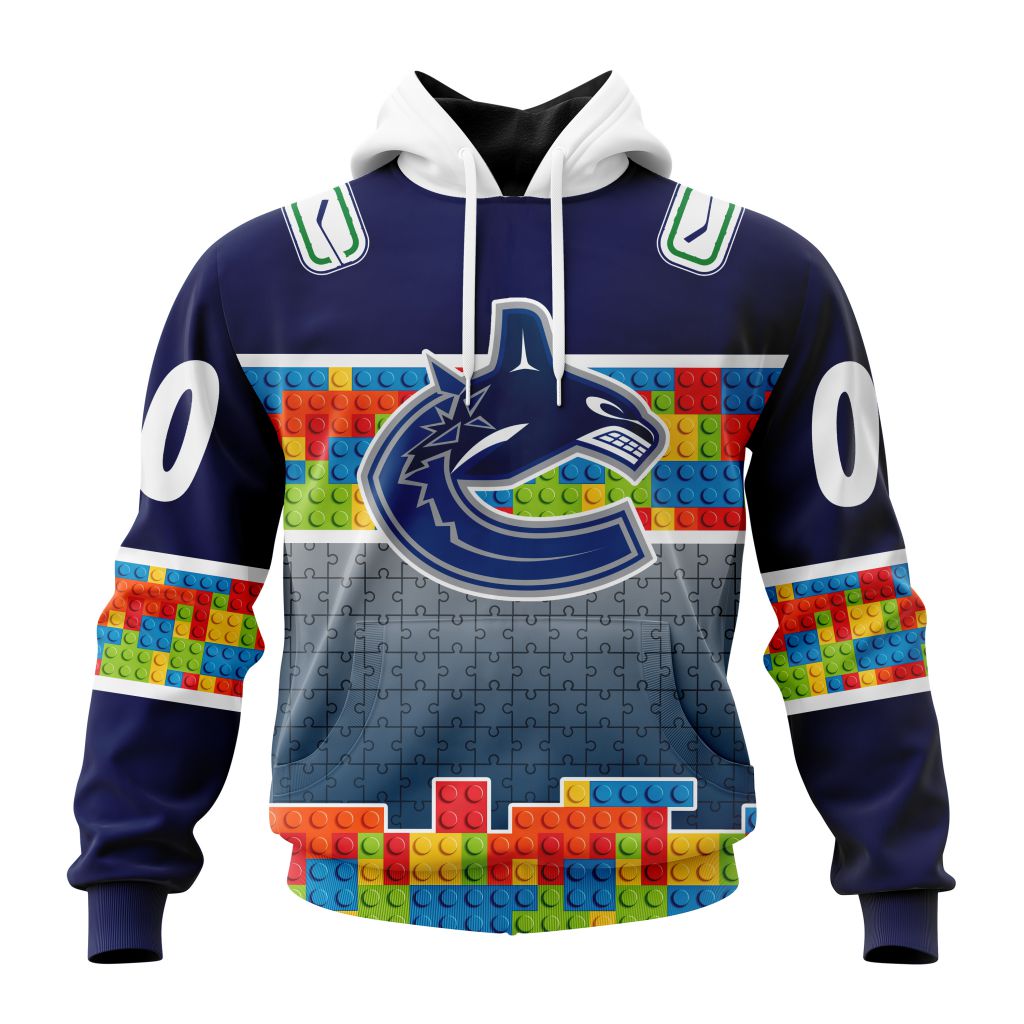 Personalized Nhl Vancouver Canucks Autism Awareness Design Hoodie