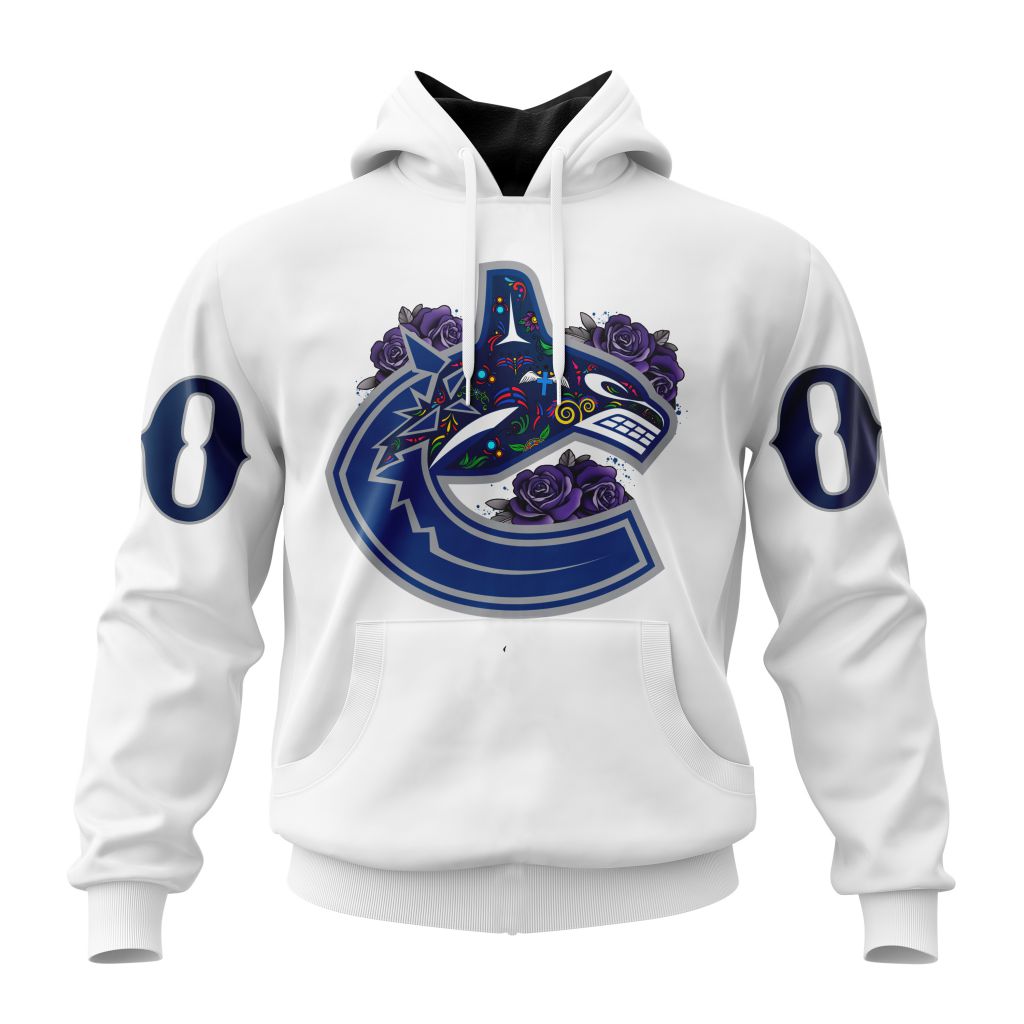 Personalized Nhl Vancouver Canucks Specialized Dia De Muertos Pullover Hoodie