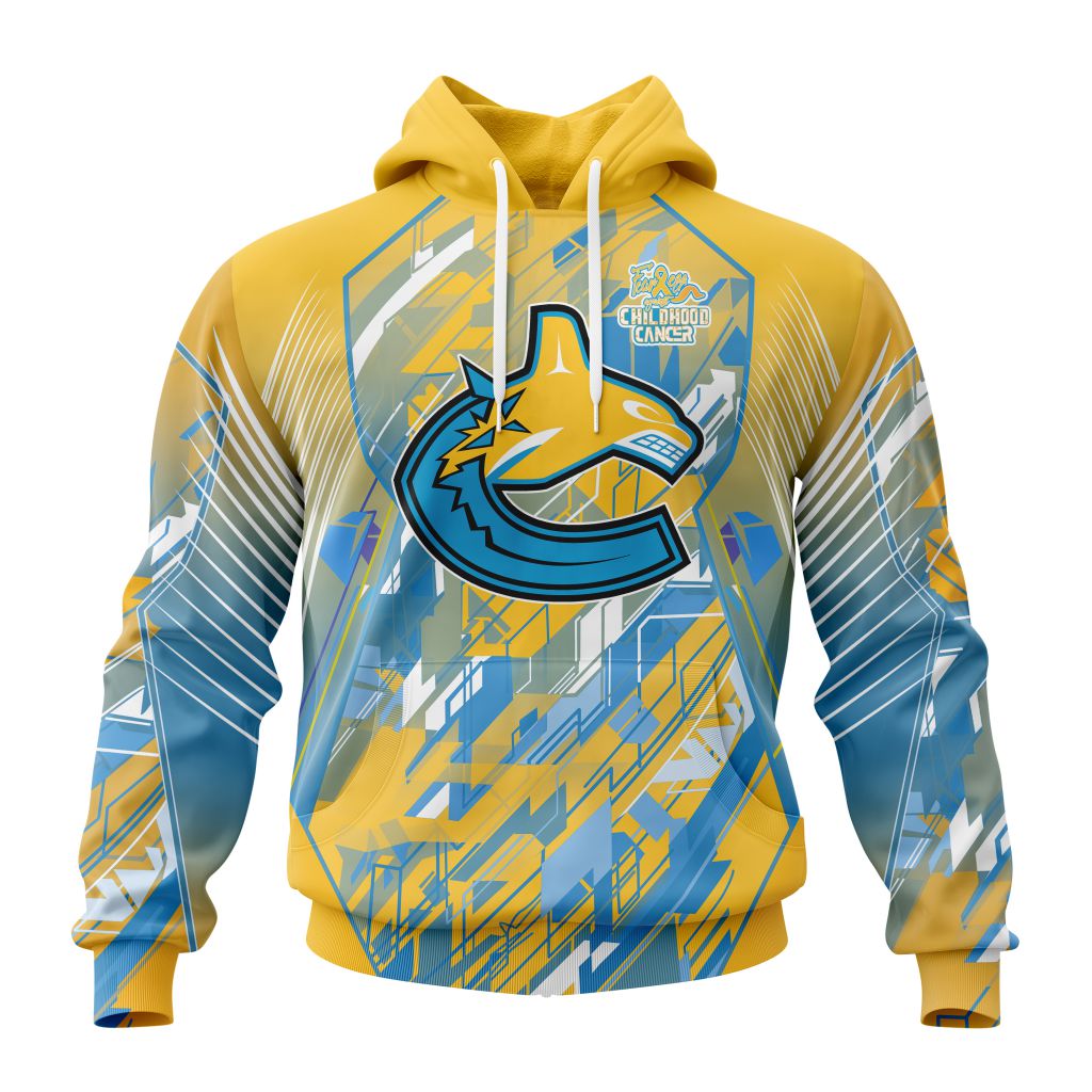 Personalized Nhl Vancouver Canucks Fearless Against Childhood Cancers Pullover Hoodie
