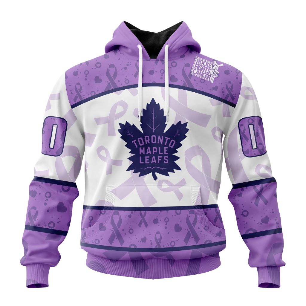 Personalized Nhl Toronto Maple Leafs Special Lavender Hockey Fights Cancer Pullover Hoodie