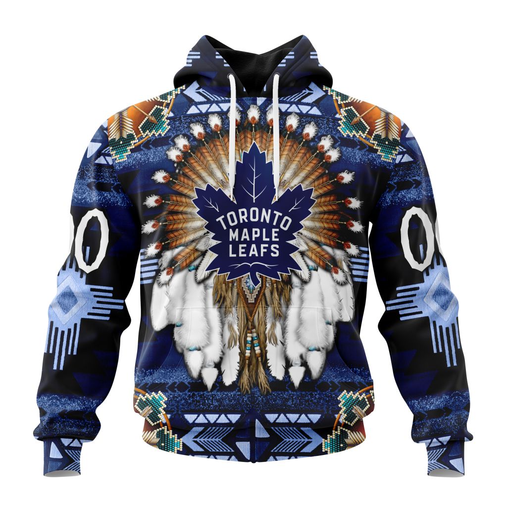 Personalized Nhl Toronto Maple Leafs Special Native Costume Design Pullover Hoodie