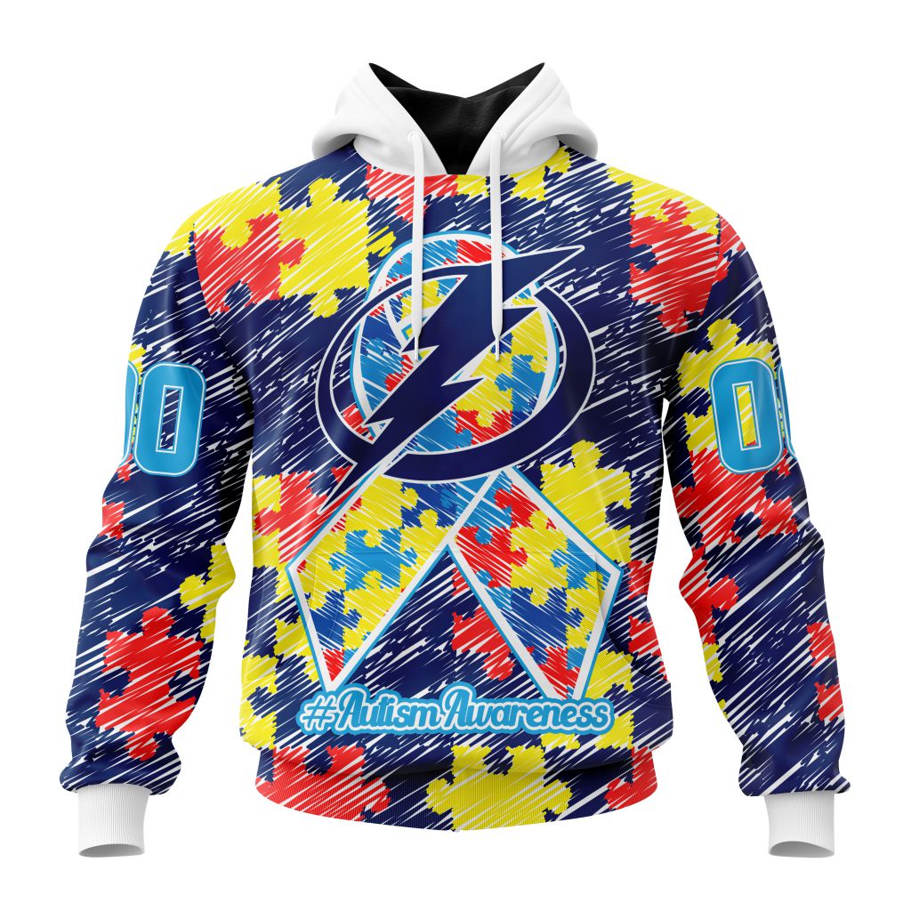 Personalized Nhl Tampa Bay Lightning Special Autism Awareness Month Pullover Hoodie