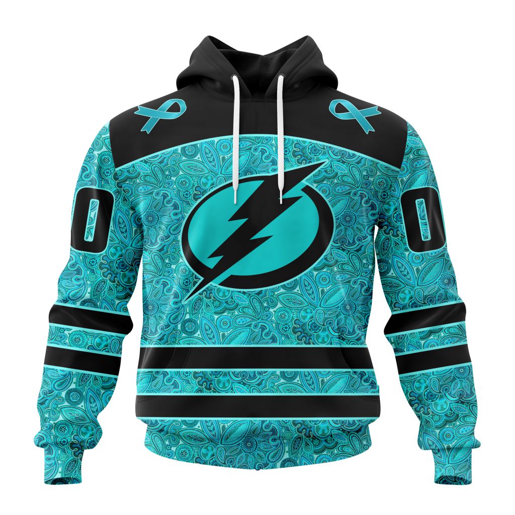 Personalized Nhl Tampa Bay Lightning Special Design Fight Ovarian Cancer Pullover Hoodie