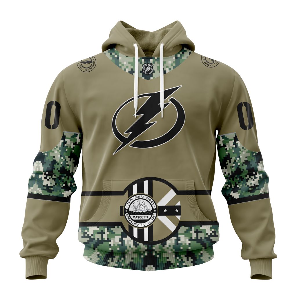 Personalized Nhl Tampa Bay Lightning Military Camo With City Or State Flag Pullover Hoodie