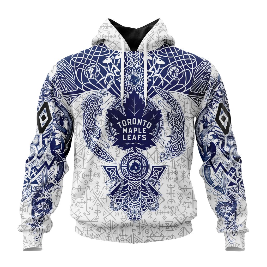 Personalized Nhl Toronto Maple Leafs Special Norse Viking Symbols Pullover Hoodie