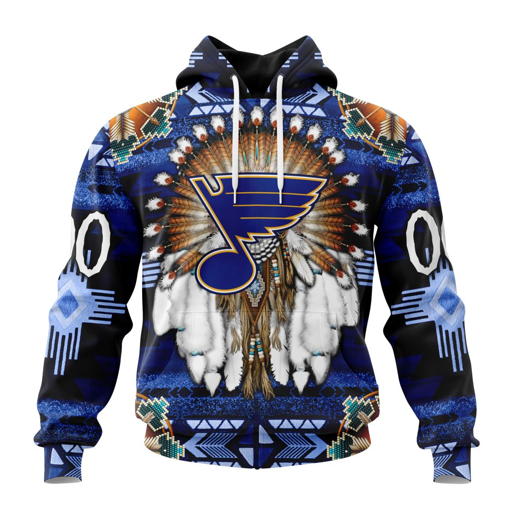 Personalized Nhl St. Louis Blues Special Native Costume Design Pullover Hoodie