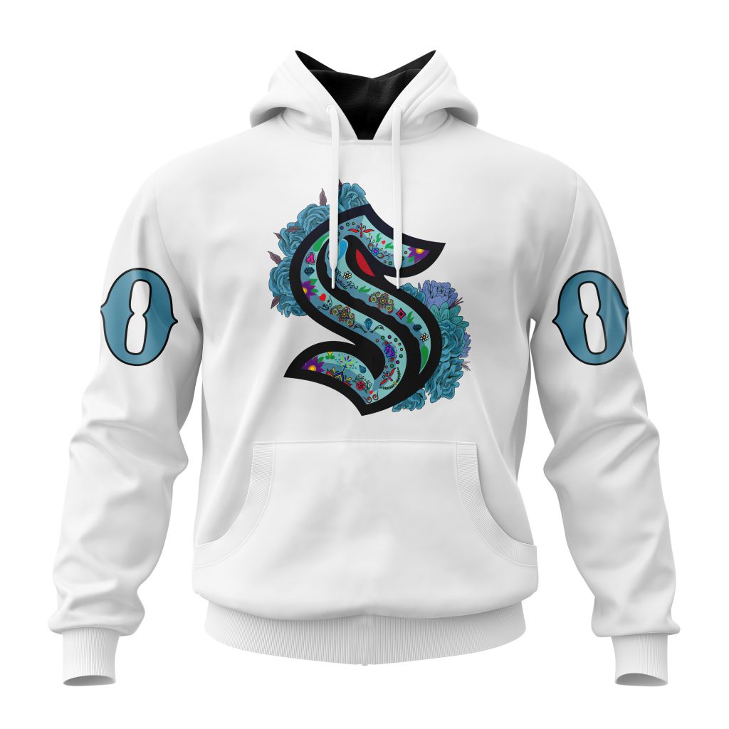 Personalized Nhl Seattle Kraken Specialized Dia De Muertos Pullover Hoodie