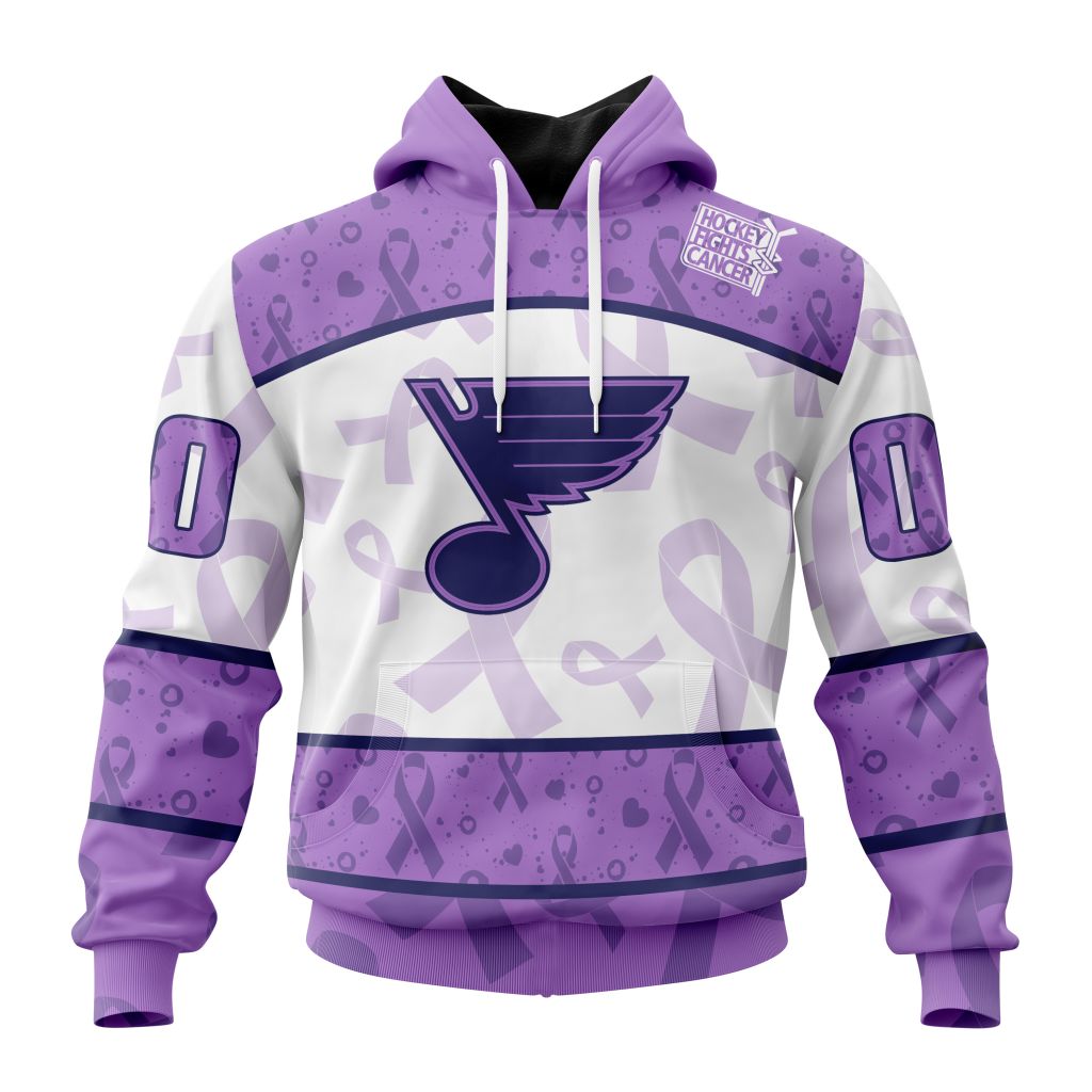 Personalized Nhl St. Louis Blues Special Lavender Hockey Fights Cancer Pullover Hoodie