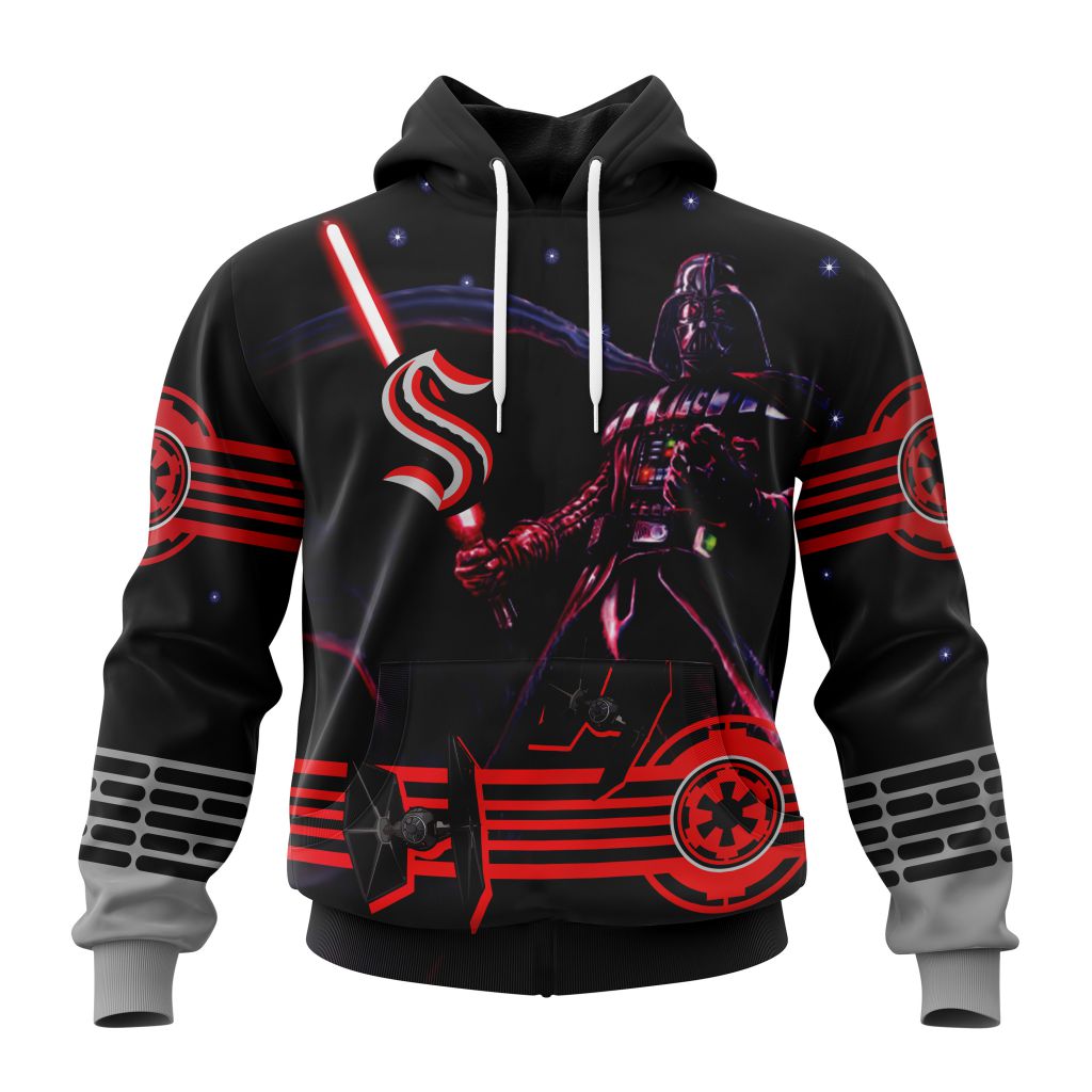 Personalized Nhl Seattle Kraken Specialized Darth Vader Version Jersey Pullover Hoodie