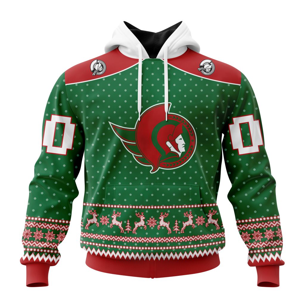 Personalized Nhl Ottawa Senators Special Ugly Christmas Pullover Hoodie