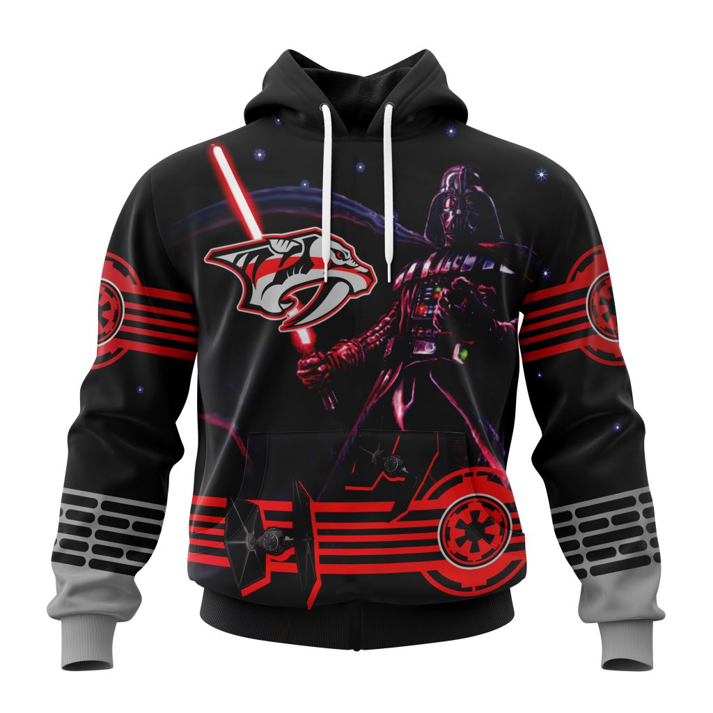 Personalized Nhl Nashville Predators Specialized Darth Vader Version Jersey Pullover Hoodie