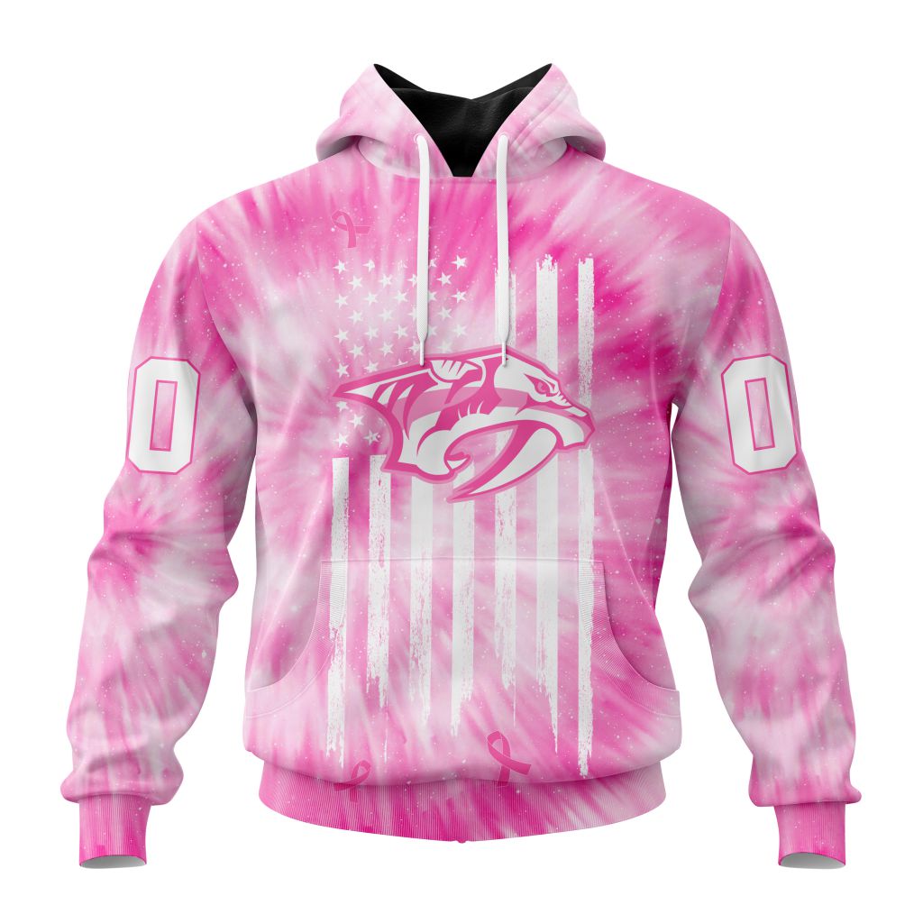 Personalized Nhl Nashville Predators Special Pink Tie-Dye Pullover Hoodie