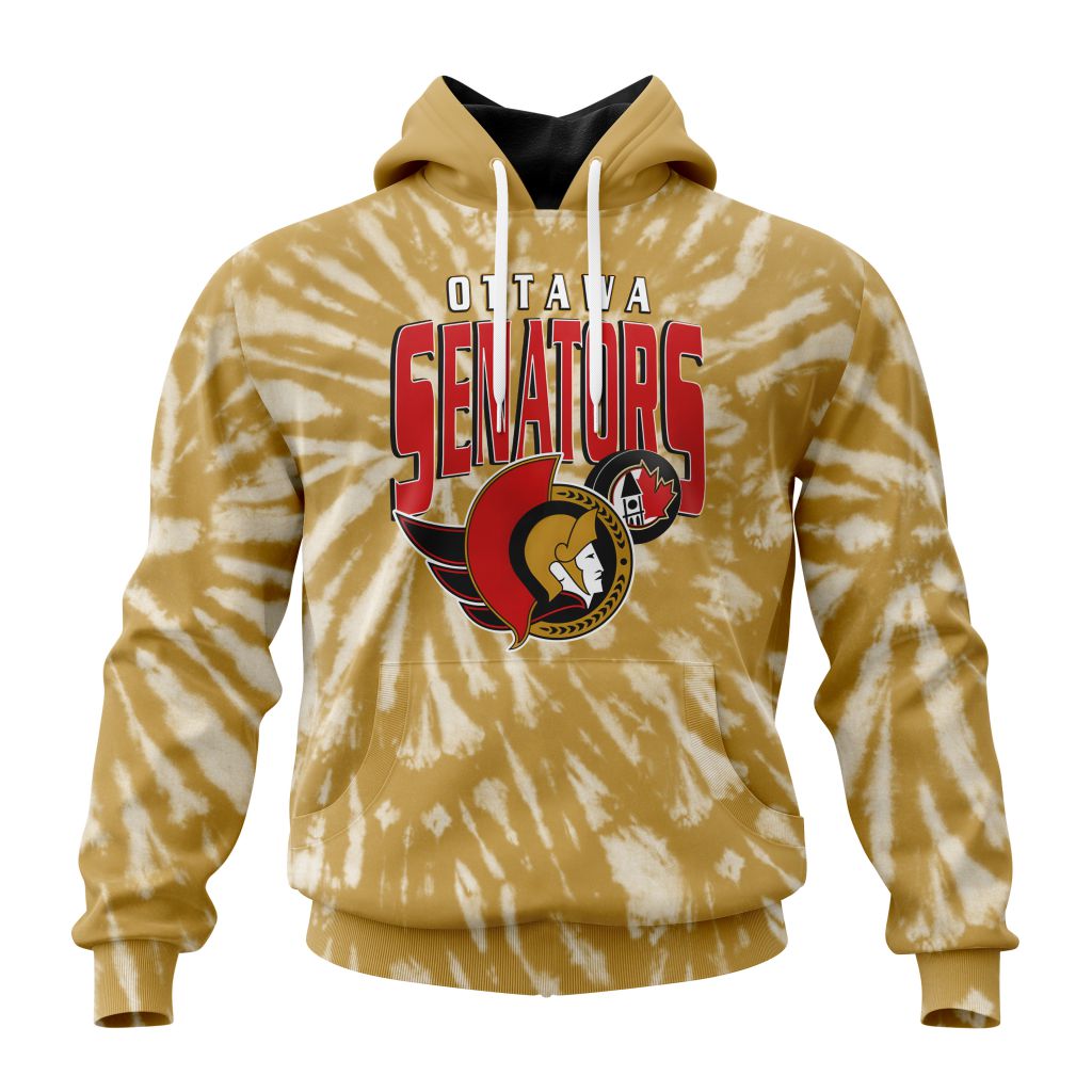 Personalized Nhl Ottawa Senators Special Retro Vintage Tie Dye Pullover Hoodie