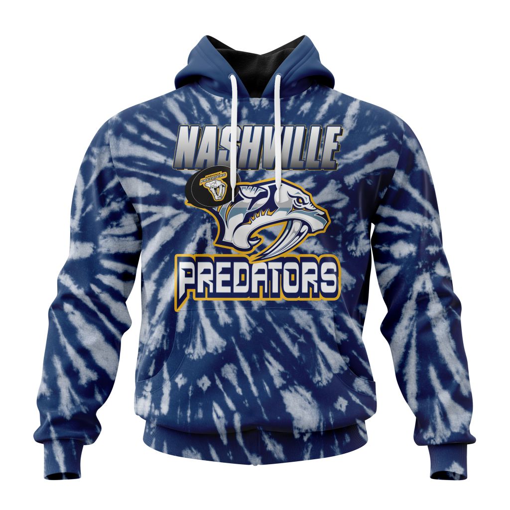 Personalized Nhl Nashville Predators Special Retro Vintage Tie Dye Pullover Hoodie