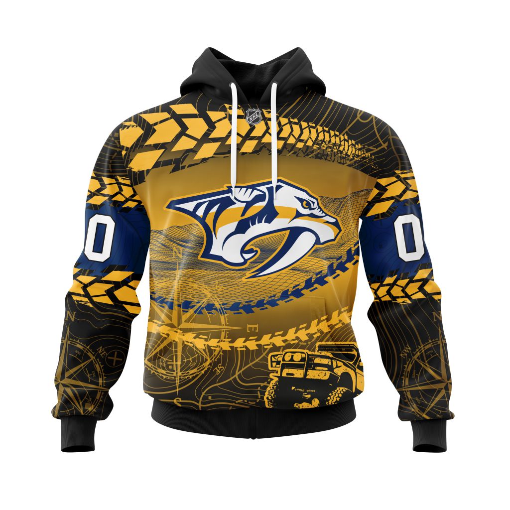 Personalized Nhl Nashville Predators Specialized Off Road Style Pullover Hoodie