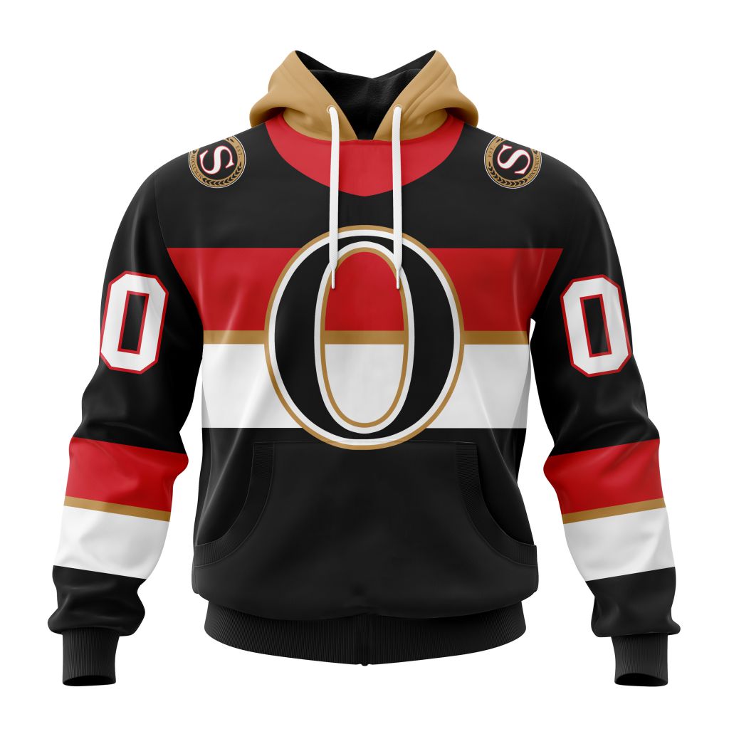 Personalized Nhl Ottawa Senators Special Reverse Retro Redesign Pullover Hoodie