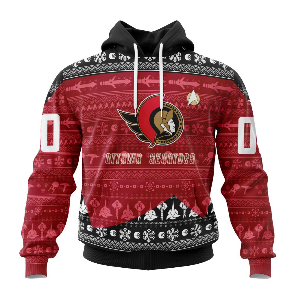 Personalized Nhl Ottawa Senators Special Star Trek Design Pullover Hoodie