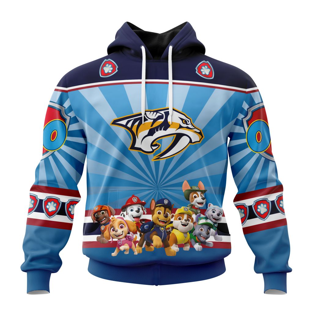 Personalized Nhl Nashville Predators Special Paw Patrol Kits Pullover Hoodie