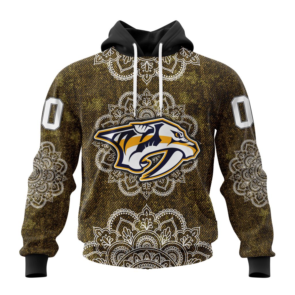 Personalized Nhl Nashville Predators Specialized Mandala Style Pullover Hoodie