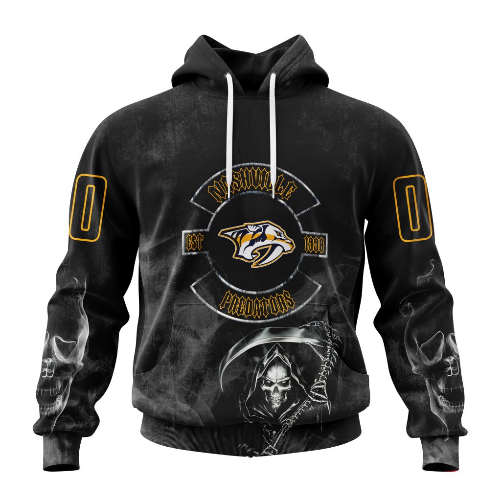 Personalized Nhl Nashville Predators Specialized Kits For Rock Night Pullover Hoodie